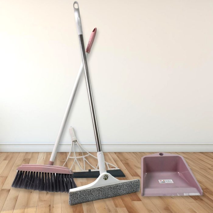 Dustpan, Kitchen Wiper, Window Cleaning Squeegee Tool & Broom Brush, Supdi (4 Pcs Combo)