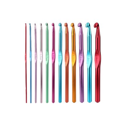 Aluminium Multicolor Knitting Needles, Crochet Kit (12 Pcs Set)