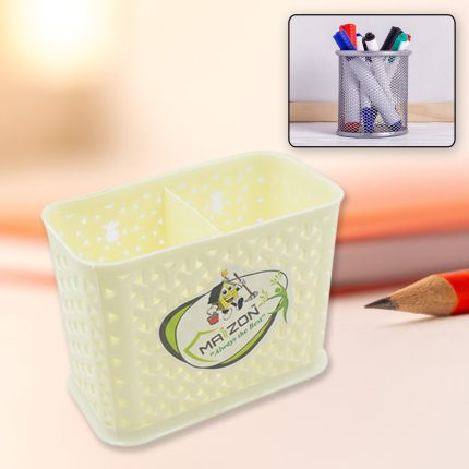 multipurpose Holder for Desk, Plastic Pen Pots Desk Organizers Pots Holder Stationary Supplies for Office, Home, School Non-slip Silicone Bottom
