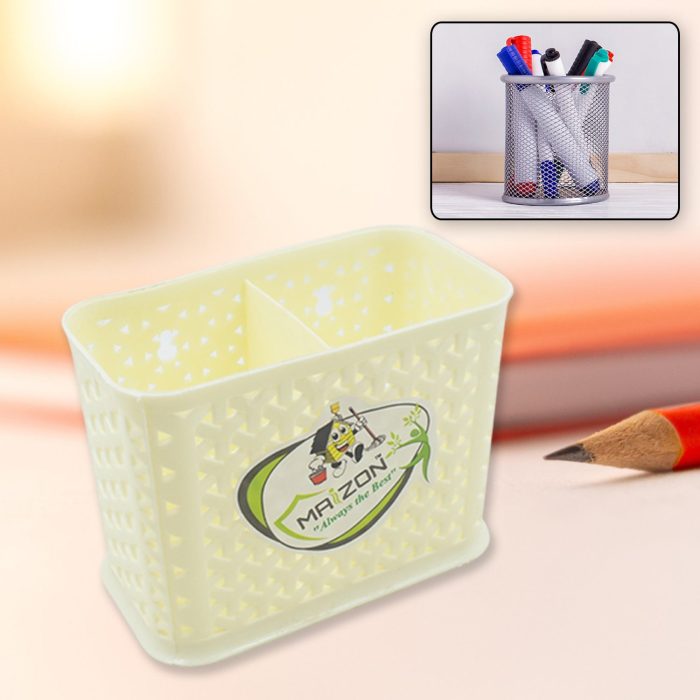 multipurpose Holder for Desk, Plastic Pen Pots Desk Organizers Pots Holder Stationary Supplies for Office, Home, School Non-slip Silicone Bottom