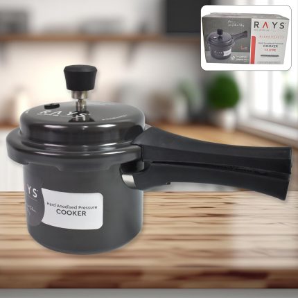 Aluminium Rays Black Beauty Pressure Cookers With Outer Lid (1.5 Litres / 1-Year warranty,  ISI Number :- 2347, BIS Number :- CM/L -7600164310