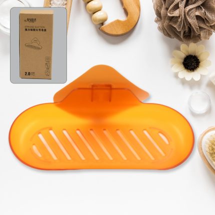 Plastic Soap Dish Holder for Bathroom Shower Wall Mounted Self Adhesive Soap Holder Saver Tray-Plastic Sponge Holder for Kitchen Storage Rack Soap Box, Bathroom ,Sabudani (1 Pc)