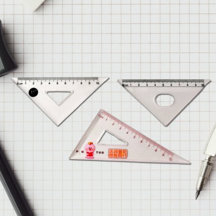 Transparent Plastic Set Square Ruler Kit (3 Pc)