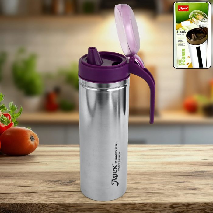 Apex 1000ml Approx. Stainless Steel Oil Pourer (1 Pc)