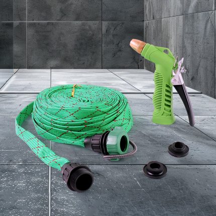 Approx 10 Meter Flexible Garden Water Pipe with High-Pressure Spray Nozzle