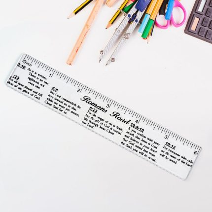 Romans Road Scripture Printed Plastic Ruler 6 Inch