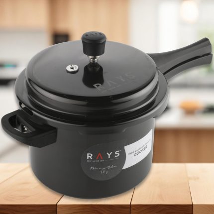 Aluminium Rays Black Beauty Pressure Cookers With Outer (5.5 Litres / 1-Year warranty,  ISI Number :- 2347, BIS Number :- CM/L -7600164310
