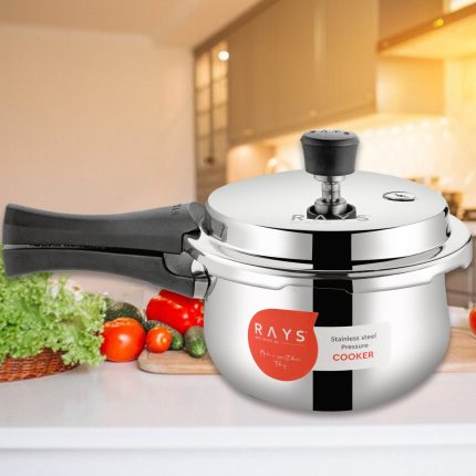 Stainless Steel Rays Fusion Pressure Cookers With Outer Lid (3.5 Litres / 5-Year warranty,  ISI Number :- 2347, BIS Number :- CM/L -7600164310