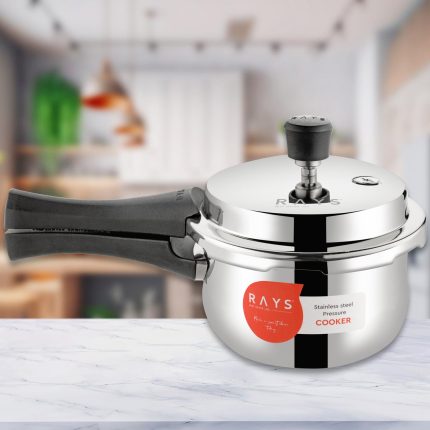 Stainless Steel Rays Fusion Pressure Cookers With Outer Lid (2.5 Litres / 5-Year warranty,  ISI Number :- 2347, BIS Number :- CM/L -7600164310
