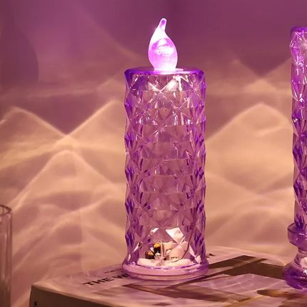 Candles for Home Decoration, Crystal Candlelight (1 Pc / Multicolor)