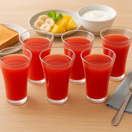 Stylish look Plastic Juicy Glass, Transparent Glasses Set 300ml (6pcs)