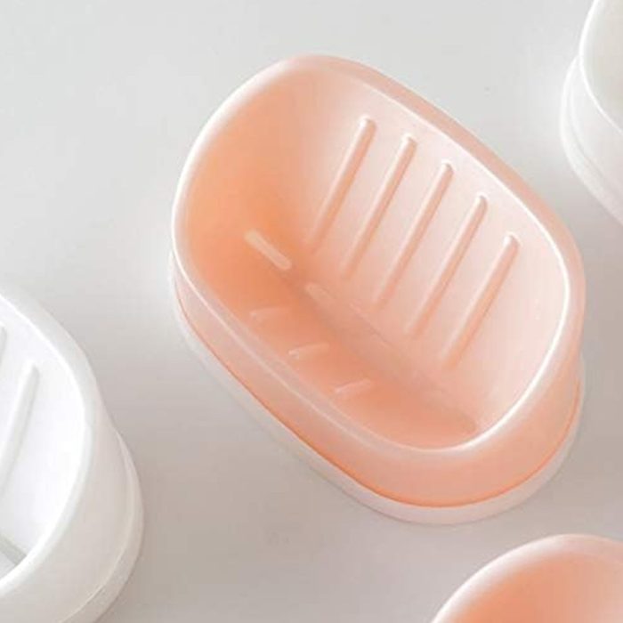 Soap Container, Soap Box Household Kitchen and Bathroom Can Use PP Material Drain Box Double Soap Dish, for Bathroom Shower Home Outdoor Camping ,Sabudani (1 Pc)