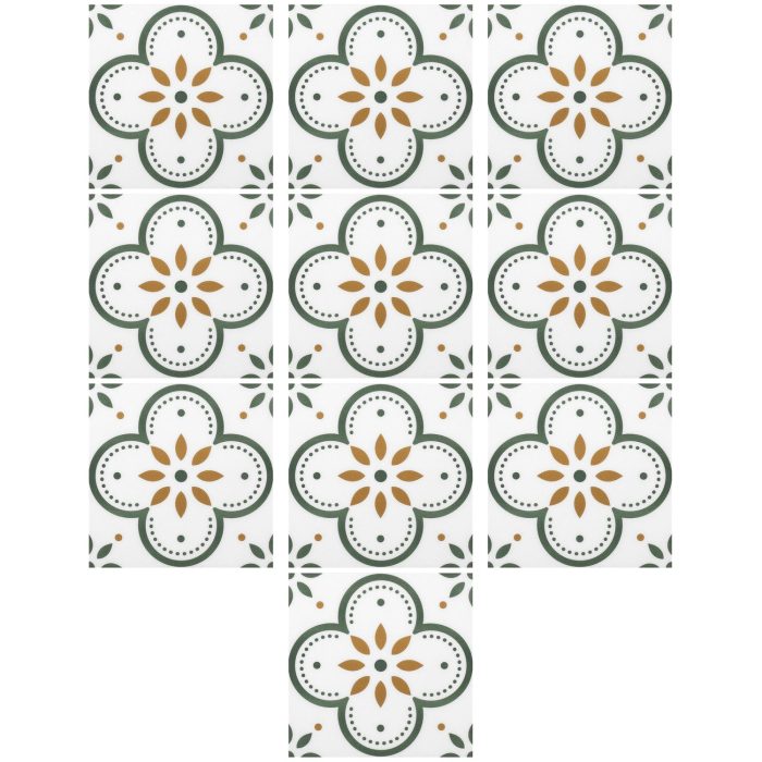Peel and Stick Floor Tiles Kitchen / Bathroom Backsplash Sticker Detachable Waterproof DIY Tile Stickers for Wall Decoration Tiles Home Decoration (8x8 Inch / 10 Pcs Set)