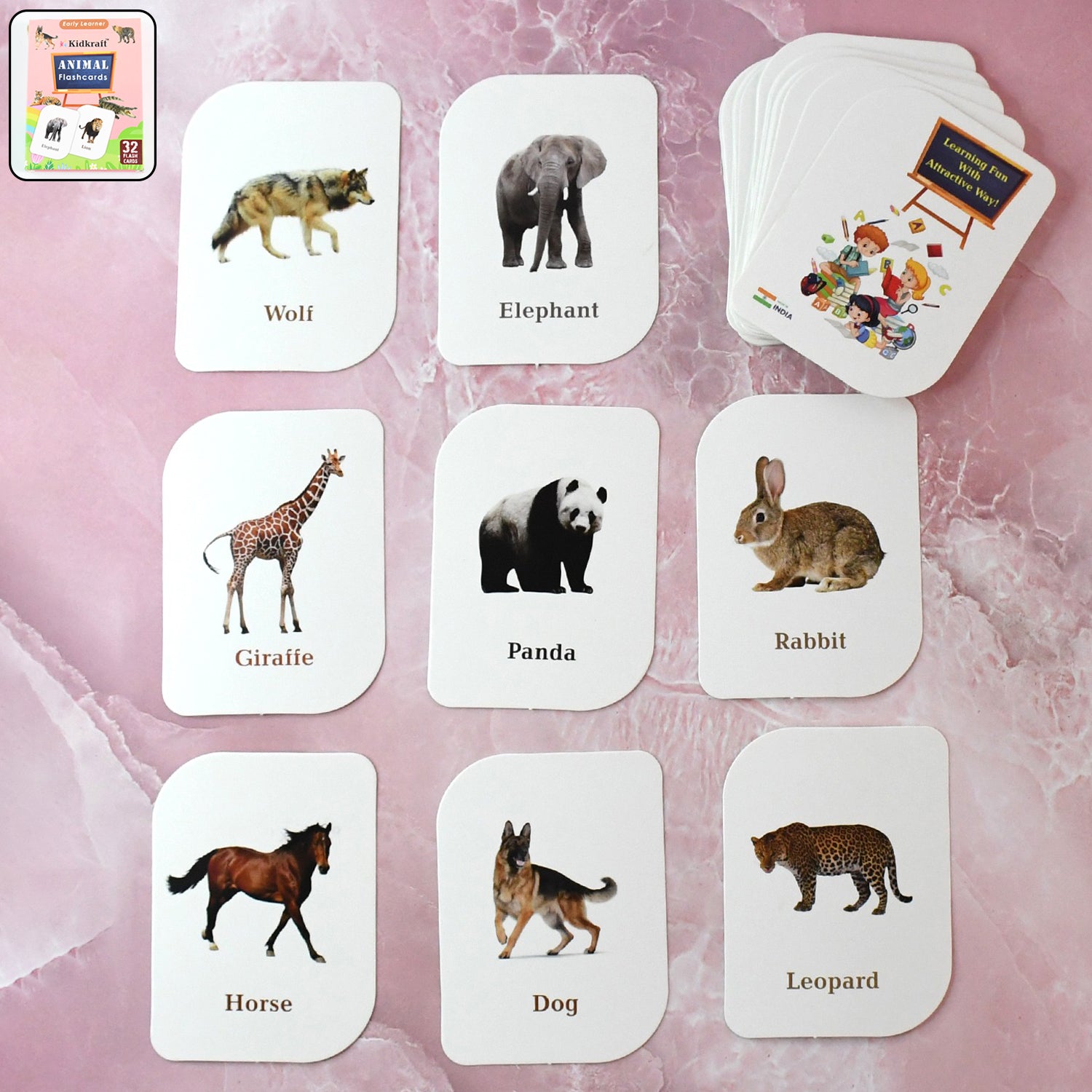 kickkraft-32-piece-animal-flash-cards-set