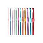 Aluminium Multicolor Knitting Needles, Crochet Kit (12 Pcs Set)