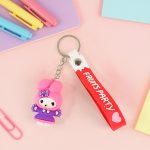 Cute Cartoon Silicone 3D Key Chain with Metal Hook & Strap (Pack of 1)