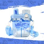 2in1 Dual Compartment Water Bottle with Straw and Adjustable Shoulder Straps (1 Pc / Multi color)
