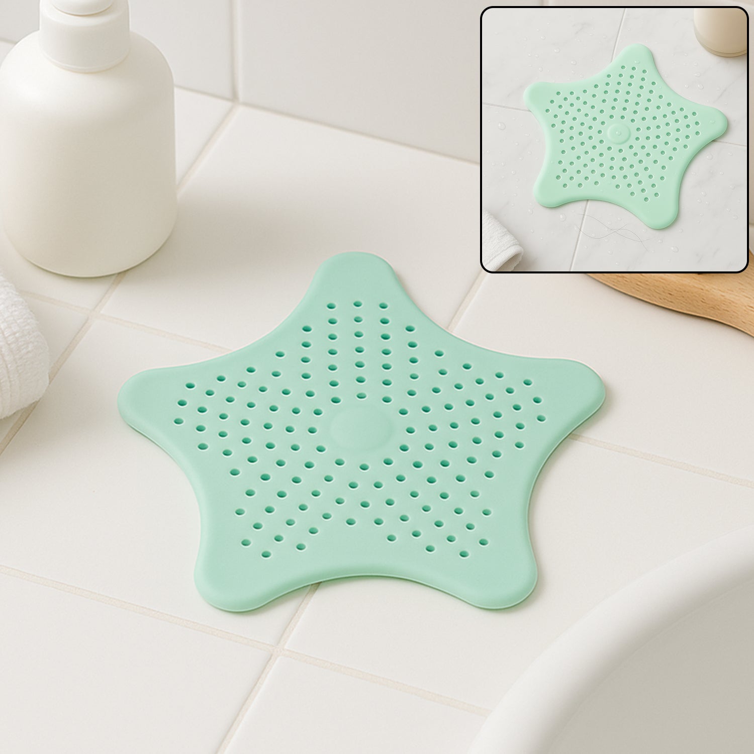 19167_mint_green_star_sink_strainer
