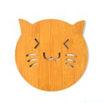 Square Bamboo Wood Table Place mat Hot Pot Cup Mat Tea Coaster(14×14 Cm / 1 Pc)