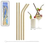 Reusable Stainless Steel Straw with cleaning Brush (5 Pcs Set)