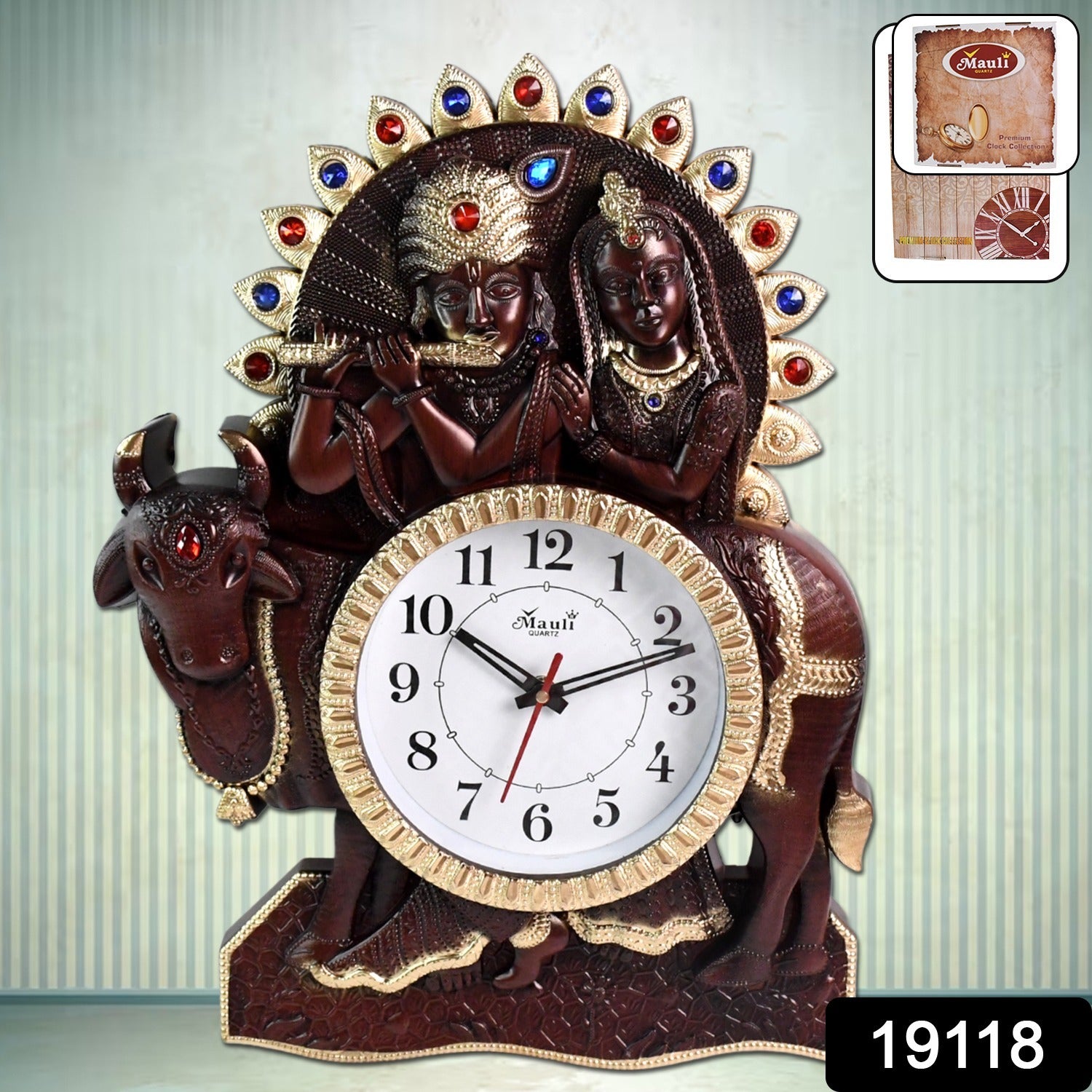analog-latest-stylish-new-models-wall-clock-with-god-radha-kishan-frame