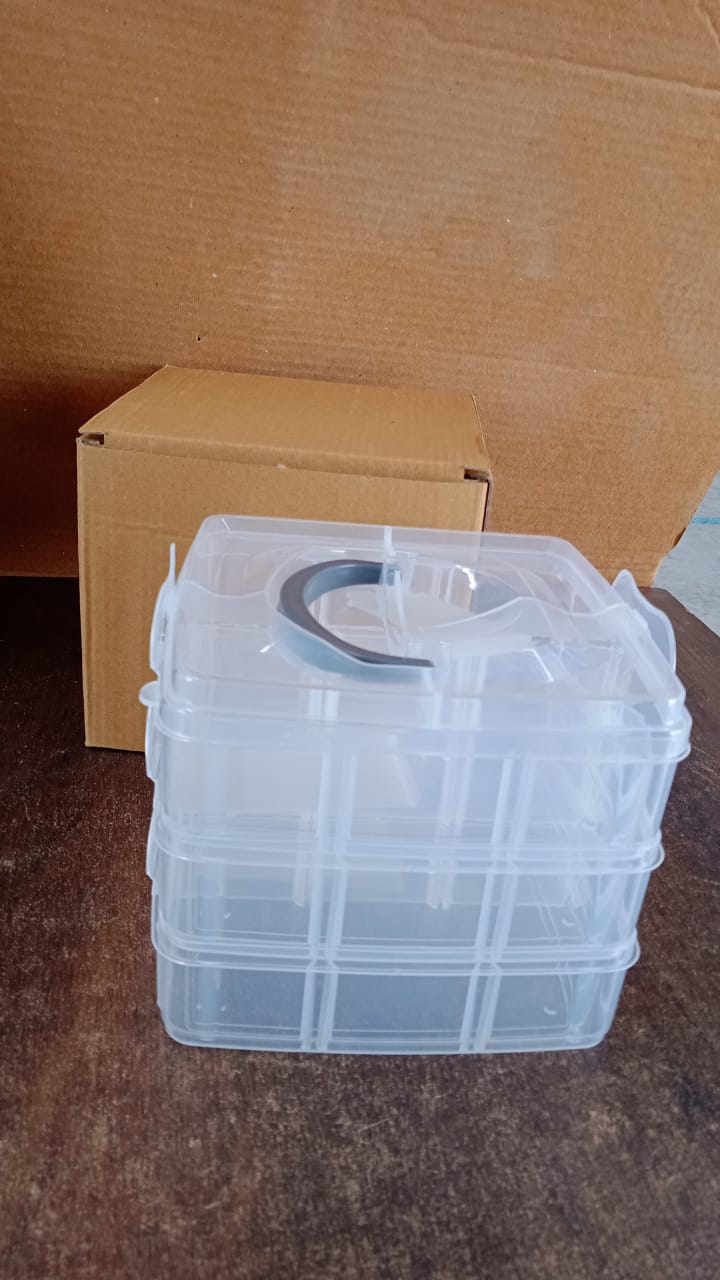 3-tier-18-sections-transparent-stackable-adjustable-compartment-slot-plastic-craft-storage-box