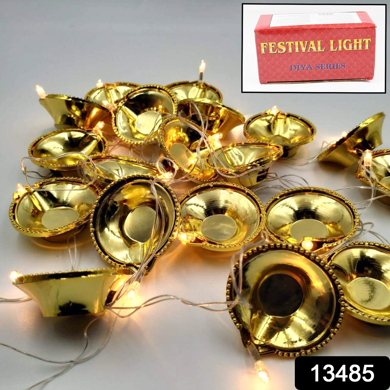 LED Diya Series Light, Fairy Lights for Diwali Decoration (16 Diya)