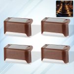 4-Piece Solar Waterproof Garden, Stair & Railing Lights