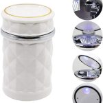 Car Cupholder LED Ashtray – Portable with Blue Light, Lid & Waste Bin, Cigarette Ashtray