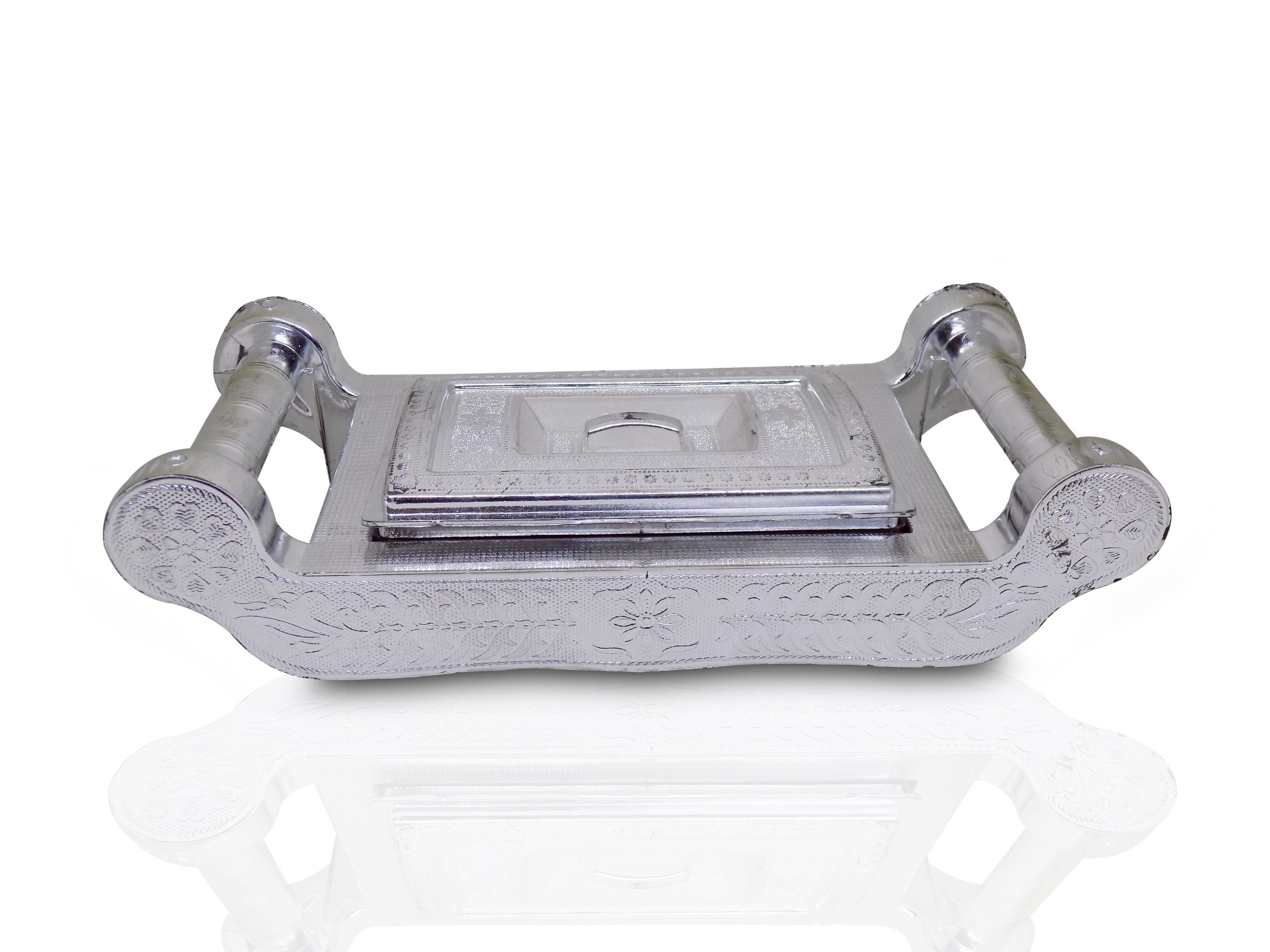Multipurpose 4 Section Royal Design Silver Storage / Gift Box