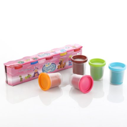 Non-Toxic Creative 100 Dough Clay 5 Different Colors, (Pack of 5 Pcs)