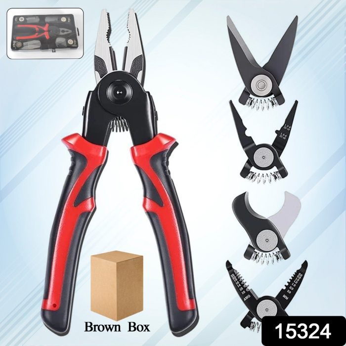 5 in 1 Wire Stripper Pliers Set, Soft Grip, Anti-Slip, Alloy Steel, Cutting, Gripping, Stripping
