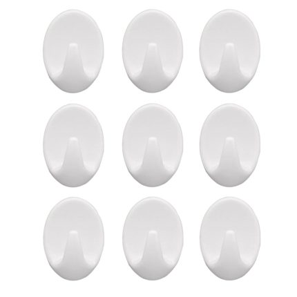 Self Adhesive Plastic Wall Hook Set for Home Kitchen and Other Places (Pack of 9)